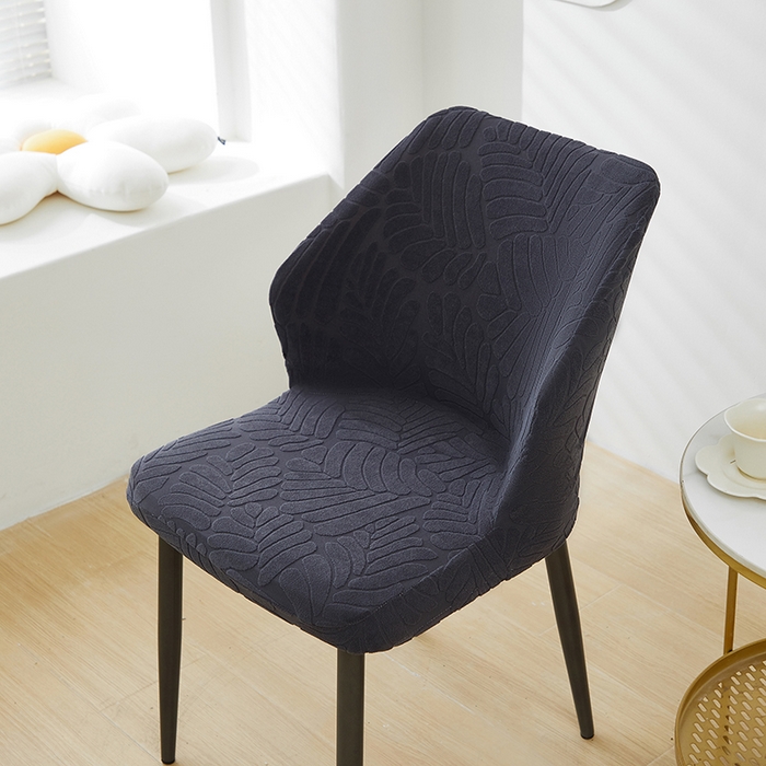 91家纺网 家纺一手货源 找家纺 共鸣沙发套 2024新款臻品提花系列椅套（扇形椅套） 织叶-碳灰