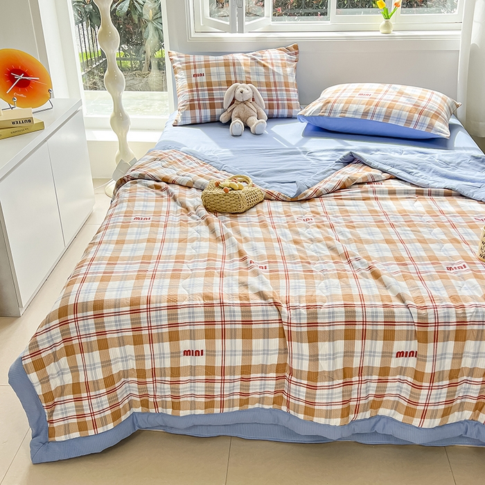 91家纺网 家纺一手货源 找家纺 安哆啦家纺 2024新款A类泡泡棉印花夏被四件套 mini