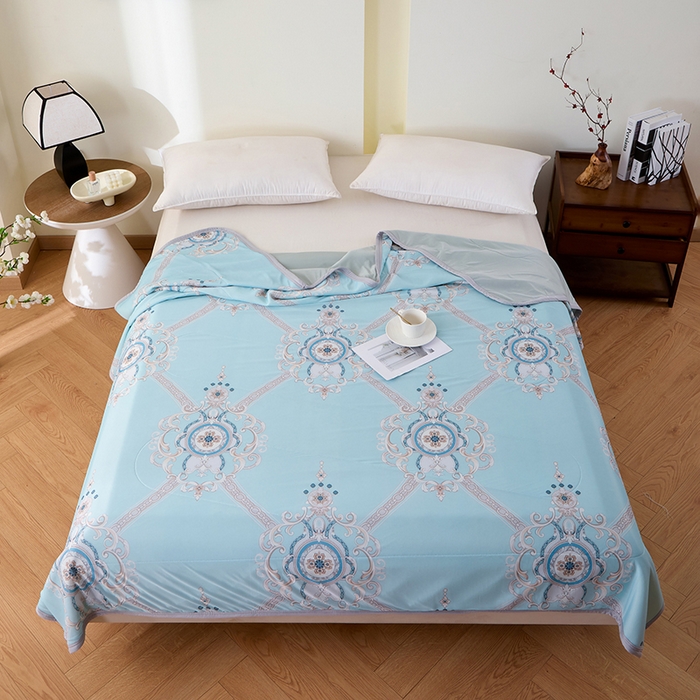 91家纺网 家纺一手货源 找家纺 吾诺家居 2024新款冰嘟嘟微重力硅胶夏被 欧点