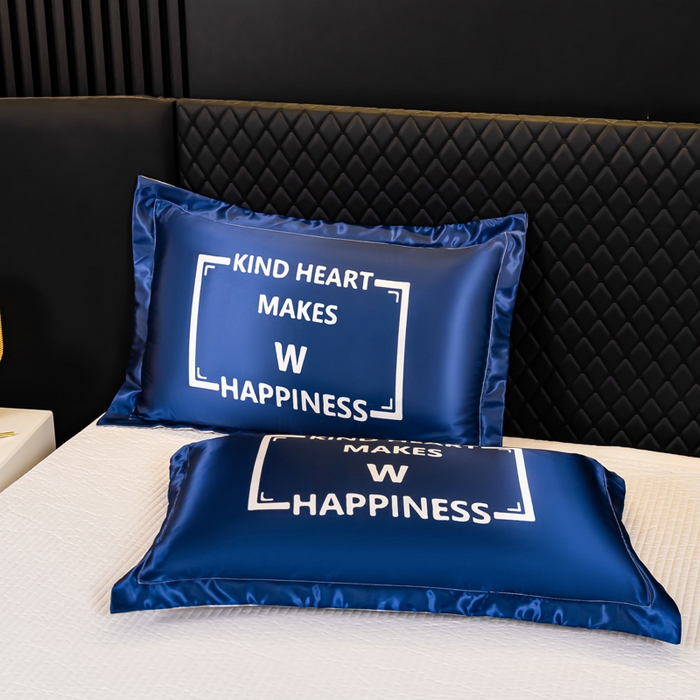 91家纺网 家纺一手货源 找家纺 梦舒羽 2025新款可水洗冰丝枕套宿舍单人凉爽枕头套 开心一刻