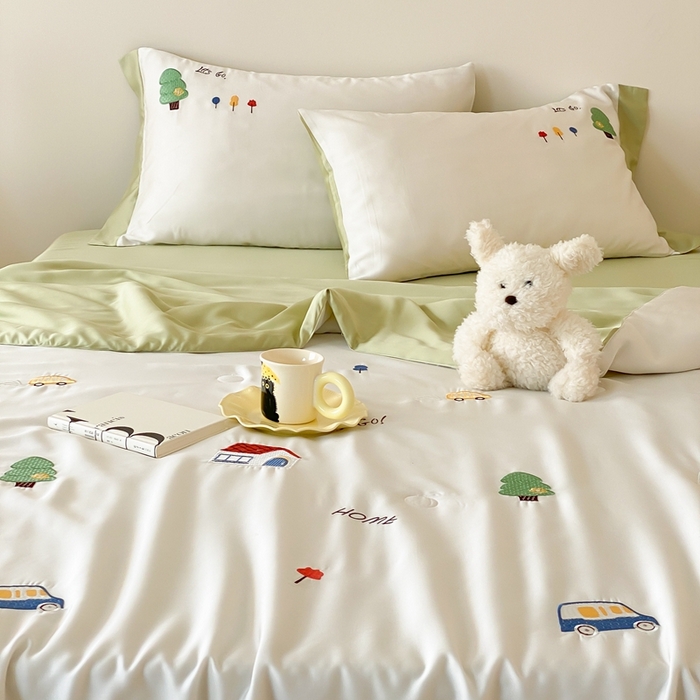 91家纺网 家纺一手货源 找家纺 （总）星野 2024新款80s奥地利天丝夏被-小森林