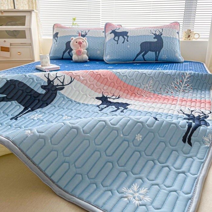 91家纺网 家纺一手货源 找家纺 东宇床垫 2025新款A类凉感丝乳胶成人凉席 一路相伴