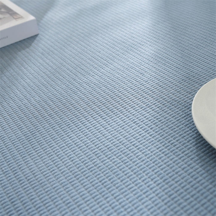 91家纺网 家纺一手货源 找家纺 共鸣沙发垫  2024新款5cm厚50D玉米粒绒回形格海绵飘窗垫 玉米粒绒蓝色