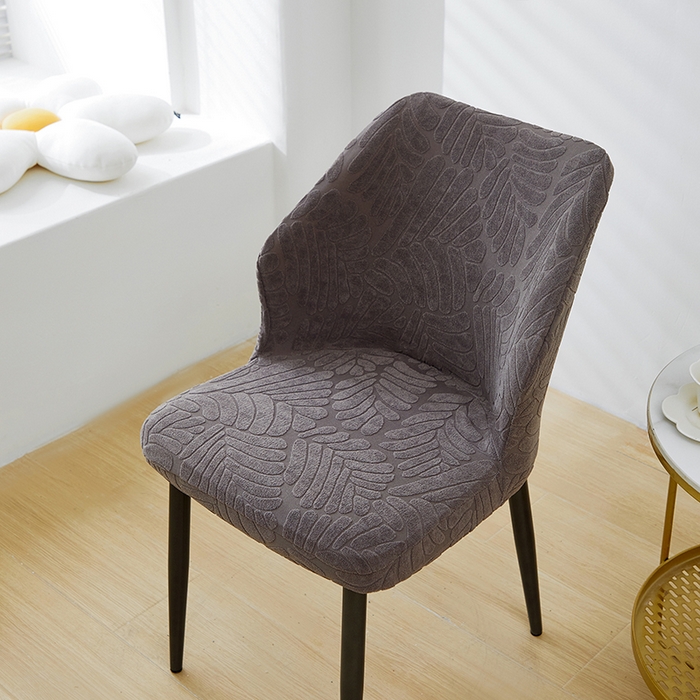 91家纺网 家纺一手货源 找家纺 共鸣沙发套 2024新款臻品提花系列椅套（扇形椅套） 织叶-冷灰