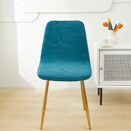 共鸣沙发套 2024新款臻品提花系列椅套（短背款弧形椅套） 织叶-净蓝