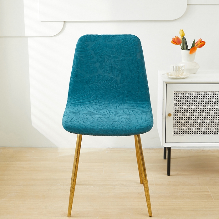 91家纺网 家纺一手货源 找家纺 共鸣沙发套 2024新款臻品提花系列椅套（短背款弧形椅套） 织叶-净蓝