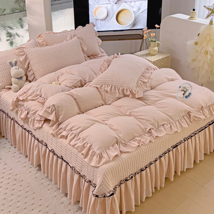 91家纺网 家纺一手货源 找家纺 言熙居家纺 2024新款亲肤床盖四件套-浪漫之约 浪漫之约玉