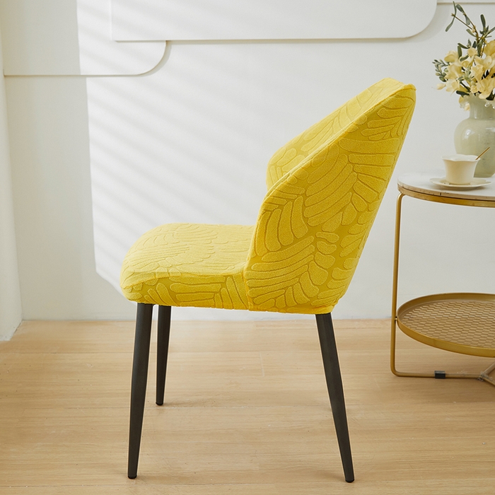 91家纺网 家纺一手货源 找家纺 共鸣沙发套 2024新款臻品提花系列椅套（扇形椅套） 织叶-柠黄