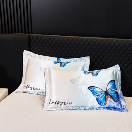 91家纺网 家纺一手货源 找家纺 （总）圣比熊 2025新款可水洗冰丝枕套宿舍单人凉爽枕头套