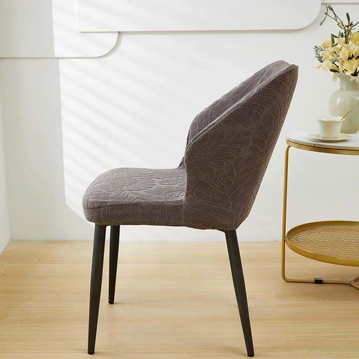 91家纺网 家纺一手货源 找家纺 共鸣沙发套 2024新款臻品提花系列椅套（扇形椅套） 织叶-冷灰