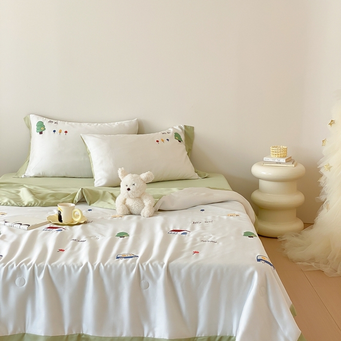 91家纺网 家纺一手货源 找家纺 （总）星野 2024新款80s奥地利天丝夏被-小森林