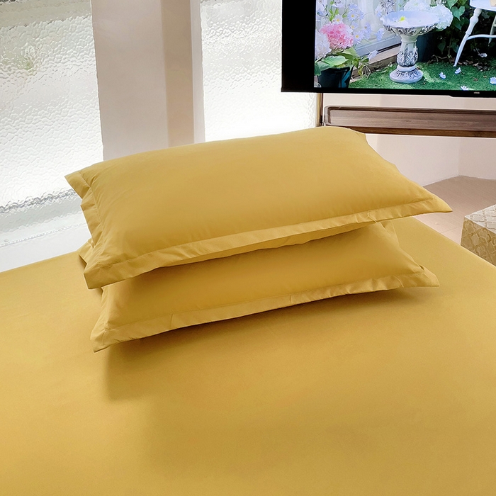 91家纺网 家纺一手货源 找家纺 楠沐家纺 2025年新款芦荟棉柔软亲肤纯色枕套 金色