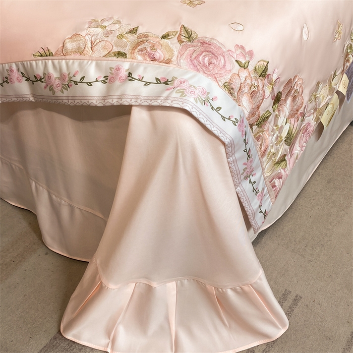 91家纺网 家纺一手货源 找家纺 （总）2024新款燕窝蛋白刺绣A类雪莲天丝数码边夏被四件套