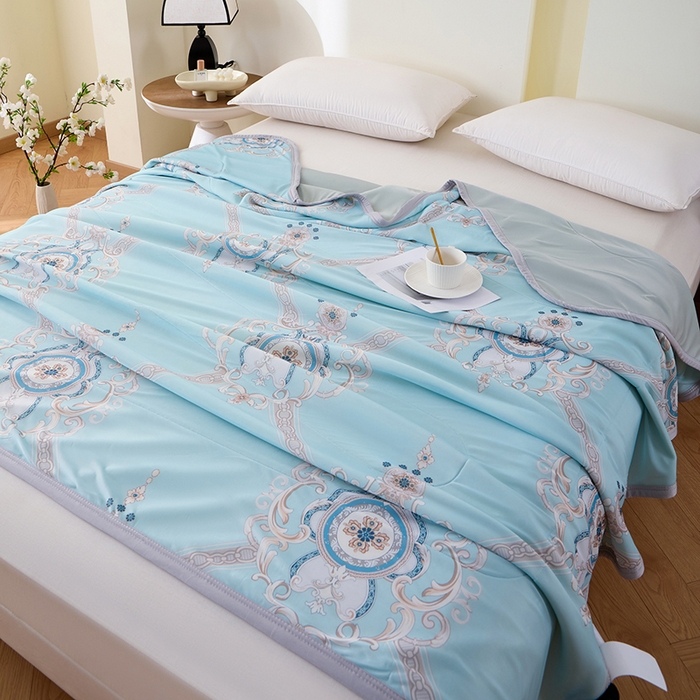 91家纺网 家纺一手货源 找家纺 吾诺家居 2024新款冰嘟嘟微重力硅胶夏被 欧点