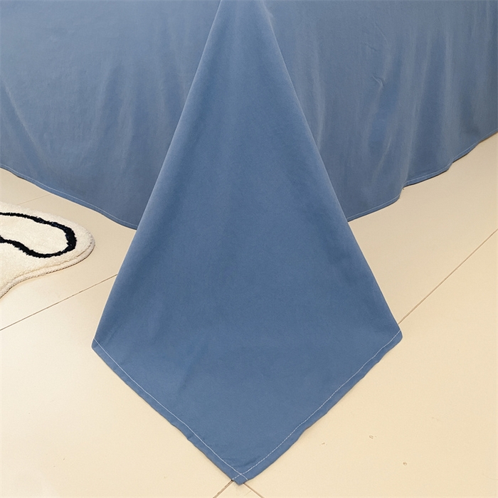 91家纺网 家纺一手货源 找家纺 盛秋家纺 2025新款亲肤格子水洗棉四件套 蓝大格+宾利蓝