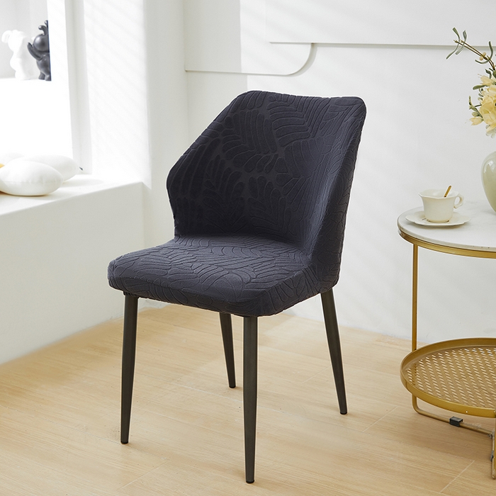 91家纺网 家纺一手货源 找家纺 共鸣沙发套 2024新款臻品提花系列椅套（扇形椅套） 织叶-碳灰