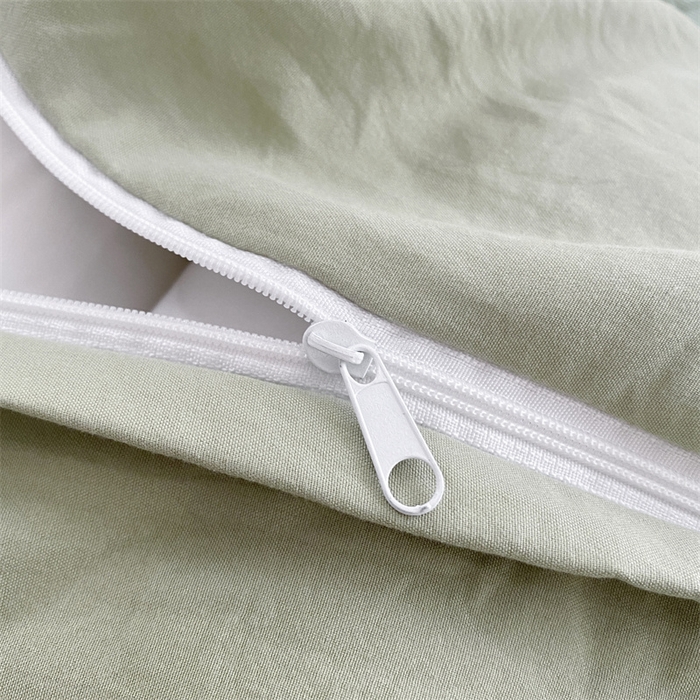 91家纺网 家纺一手货源 找家纺 盛秋家纺 2025新款亲肤格子水洗棉四件套 绿大格+明灰