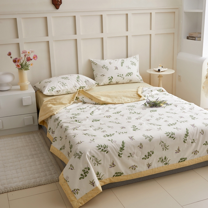 91家纺网 家纺一手货源 找家纺 怡家居 2024新款全棉印花手包边夏被四件套 忆江南