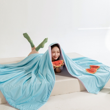 91家纺网 家纺一手货源 找家纺 （总）帕芬鸟家纺 2025新款凉感丝西瓜夏被