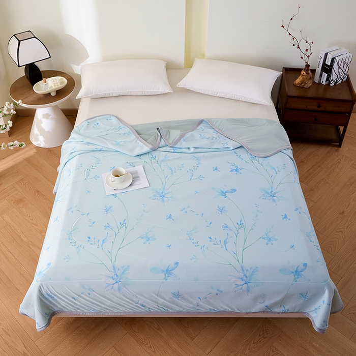 91家纺网 家纺一手货源 找家纺 吾诺家居 2024新款冰嘟嘟微重力硅胶夏被 温情初夏