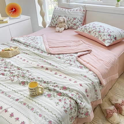 91家纺网 家纺一手货源 找家纺 （总）安哆啦家纺 2024新款A类泡泡棉印花夏被四件套