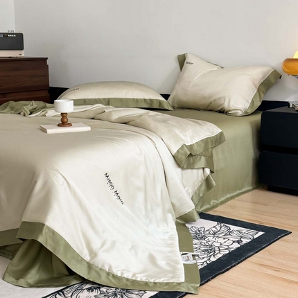 CINNY馨宜 2025新款A类55%大豆纤维 双拼色夏被（炫彩） 松石绿