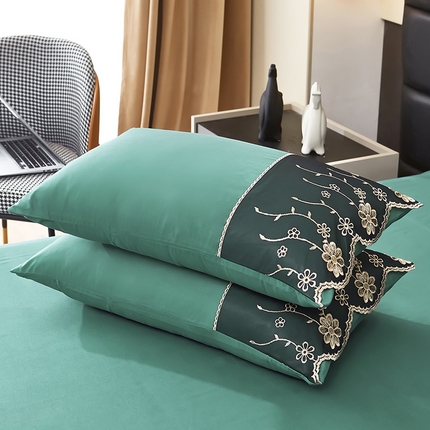 91家纺网 家纺一手货源 找家纺 莉莉安家纺 2025新款枕套 蒂欧-雅致绿
