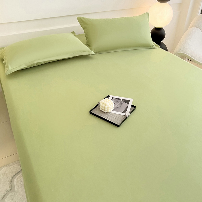 91家纺网 家纺一手货源 找家纺 楠沐家纺 2025年新款芦荟棉柔软亲肤纯色枕套 果绿