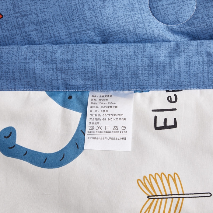 91家纺网 家纺一手货源 找家纺 怡家居 2024新款全棉印花手包边夏被四件套 森林王国