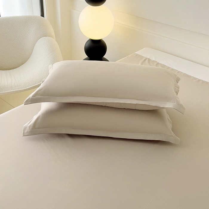 91家纺网 家纺一手货源 找家纺 楠沐家纺 2025年新款芦荟棉柔软亲肤纯色枕套 浅驼