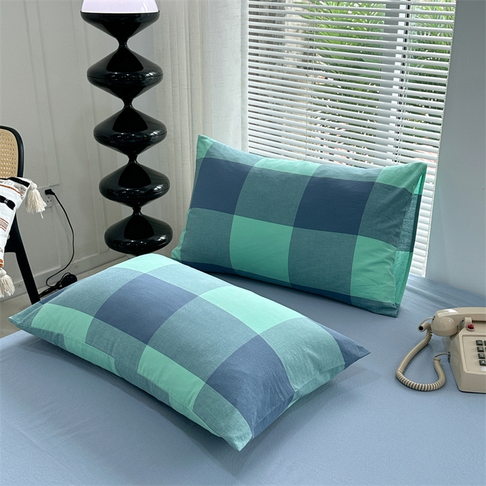 91家纺网 家纺一手货源 找家纺 价格下调三沁2025最新A类大豆纤维全棉色织水洗棉夏被四件套夏凉被空调被子无印良品 雅典绿大格