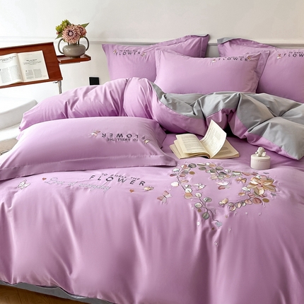 91家纺网 家纺一手货源 找家纺 （总）七七家纺 2025新款全棉绣花款伊兰系列四件套