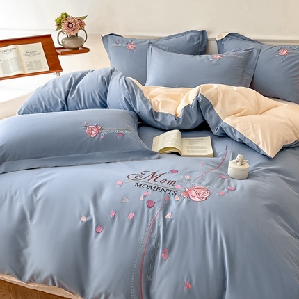 91家纺网 家纺一手货源 找家纺 （总）七七家纺 2025新款全棉绣花款伊兰系列四件套