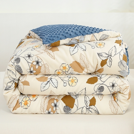 91家纺网 家纺一手货源 找家纺 江山被业 2025新款棉麻双层纱豆豆绒被芯 叶涧