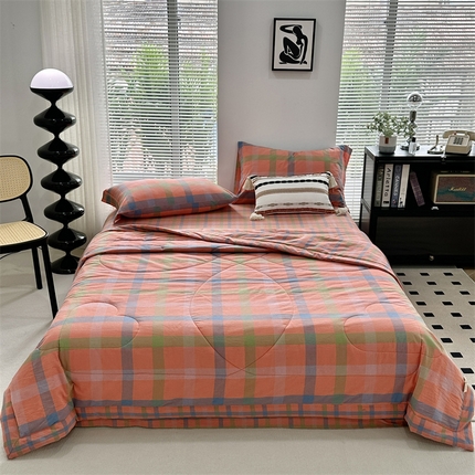 91家纺网 家纺一手货源 找家纺 （总）价格下调三沁2025最新A类大豆纤维全棉色织水洗棉夏被四件套夏凉被空调被子无印良品