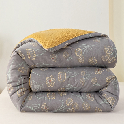 江山被业 2025新款棉麻双层纱豆豆绒被芯 秋意