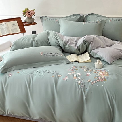 91家纺网 家纺一手货源 找家纺 （总）七七家纺 2025新款全棉绣花款伊兰系列四件套