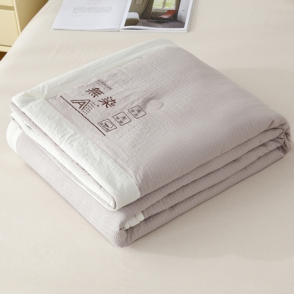 江山被业 2025新款水洗针织棉无染大豆被 浅灰