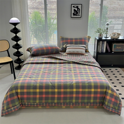 91家纺网 家纺一手货源 找家纺 （总）价格下调三沁2025最新A类大豆纤维全棉色织水洗棉夏被四件套夏凉被空调被子无印良品