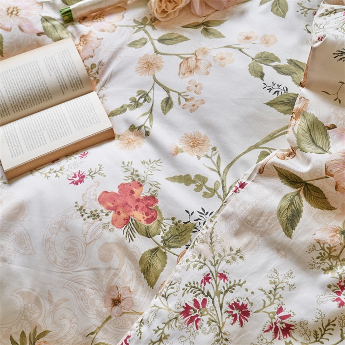 91家纺网 家纺一手货源 找家纺 窝米 2024新款全棉13370印花单品系列--被套 莫奈花园被套