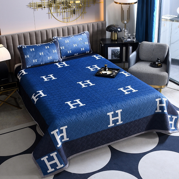 91家纺网 家纺一手货源 找家纺 爵仕家纺 2025新款A面宝宝绒B面磨毛布四季通用床盖 蓝H