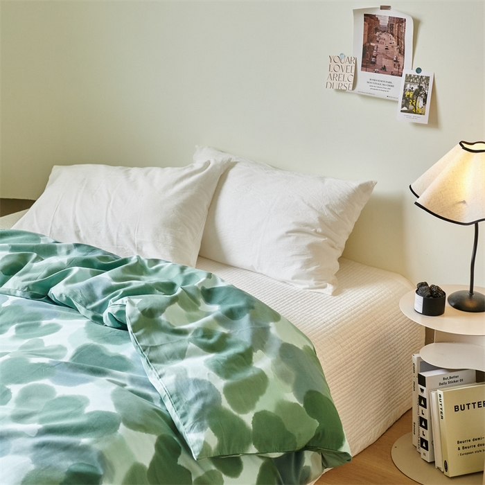 91家纺网 家纺一手货源 找家纺 窝米 2024新款全棉13370印花单品系列--被套 莲娜绿被套