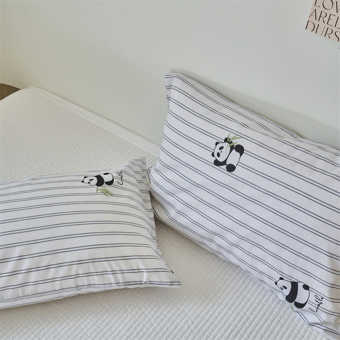 91家纺网 家纺一手货源 找家纺 窝米 2024新款全棉13370印花单品系列--枕套 熊猫枕套