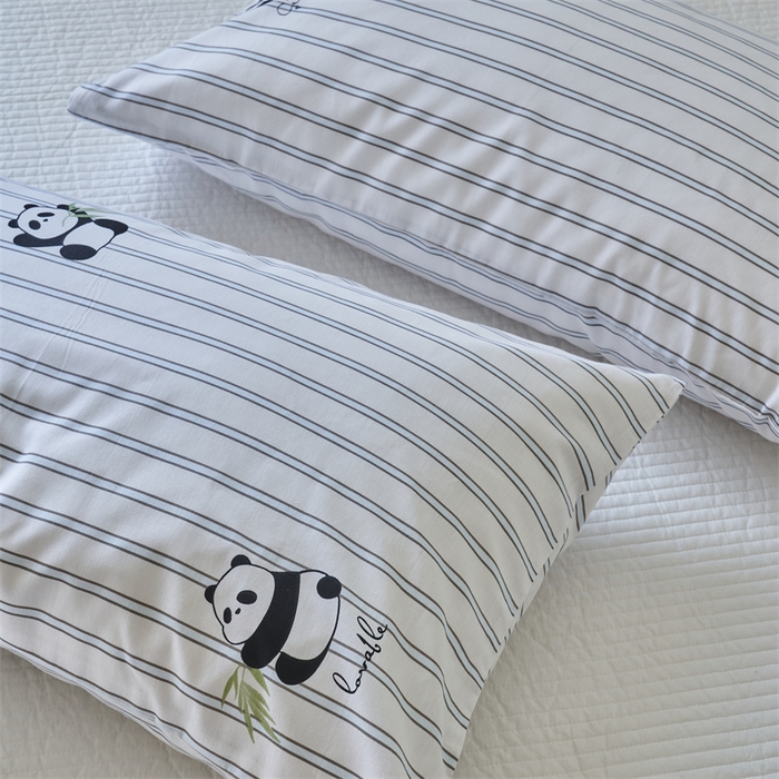 91家纺网 家纺一手货源 找家纺 窝米 2024新款全棉13370印花单品系列--枕套 熊猫枕套