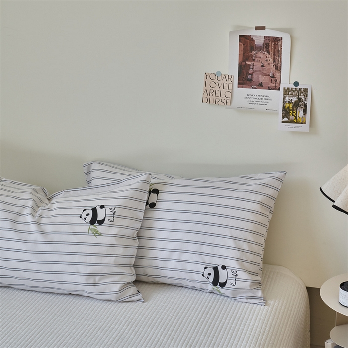 91家纺网 家纺一手货源 找家纺 窝米 2024新款全棉13370印花单品系列--枕套 熊猫枕套