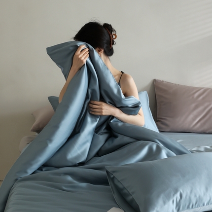 91家纺网 家纺一手货源 找家纺 （总）花时间 2024春夏新‬品A类60S兰精天丝纯色四件套