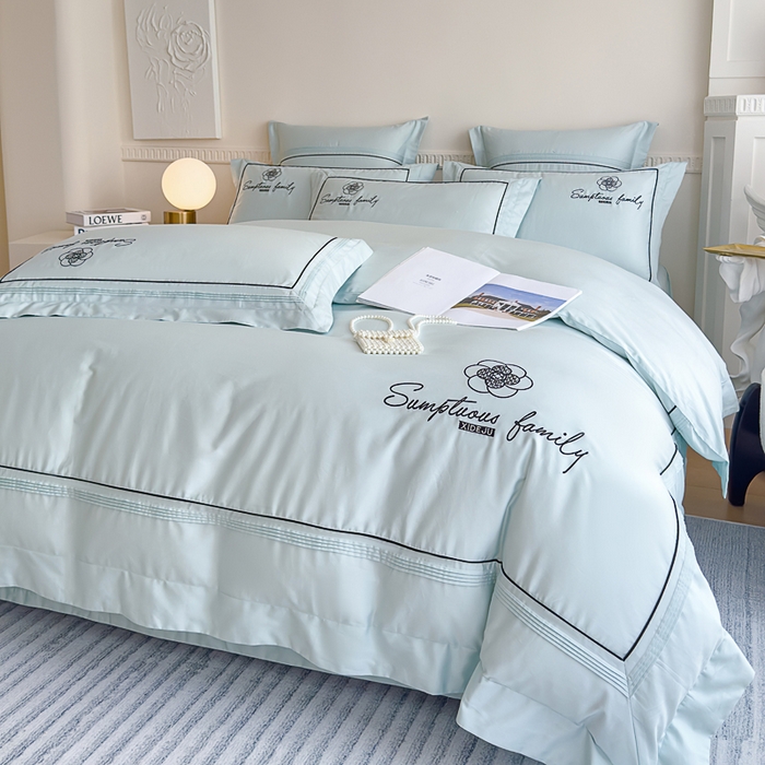 91家纺网 家纺一手货源 找家纺 （总）品家居 2025新款100支长绒棉刺绣四件套-香梵希（控价368）