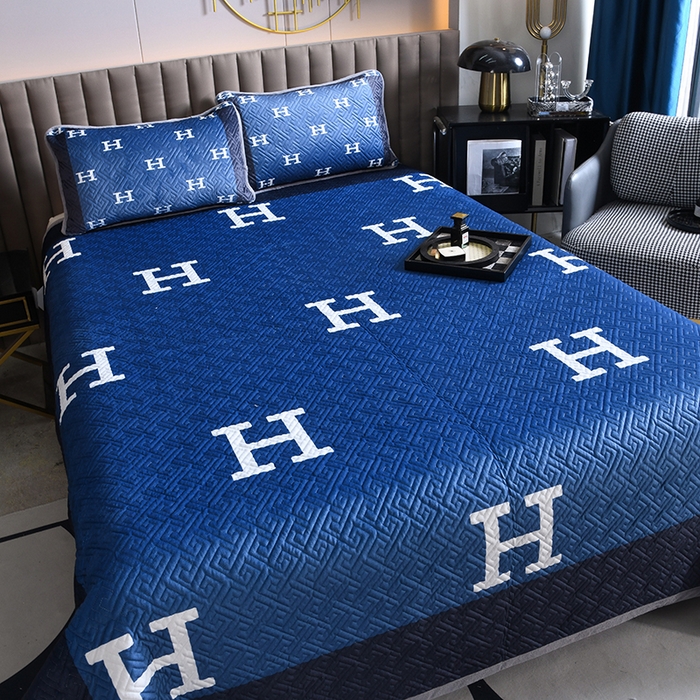 91家纺网 家纺一手货源 找家纺 爵仕家纺 2025新款A面宝宝绒B面磨毛布四季通用床盖 蓝H