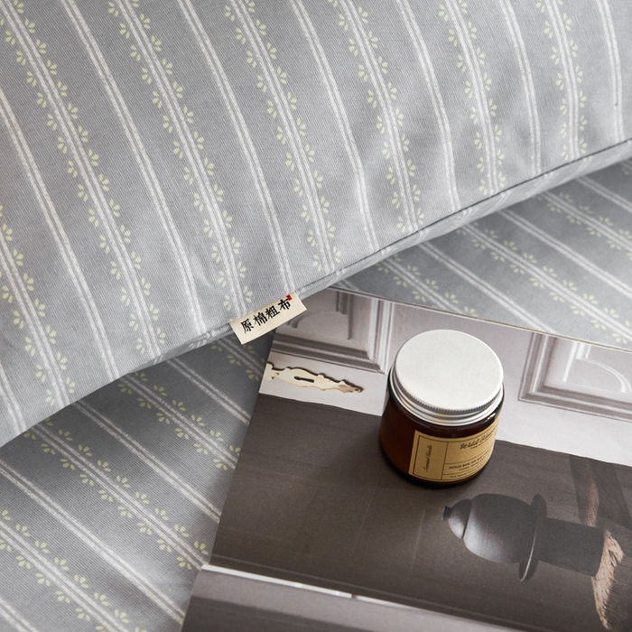 91家纺网 家纺一手货源 找家纺 小懒猪 2024新品全棉纯棉老粗布单品床单 铃芽