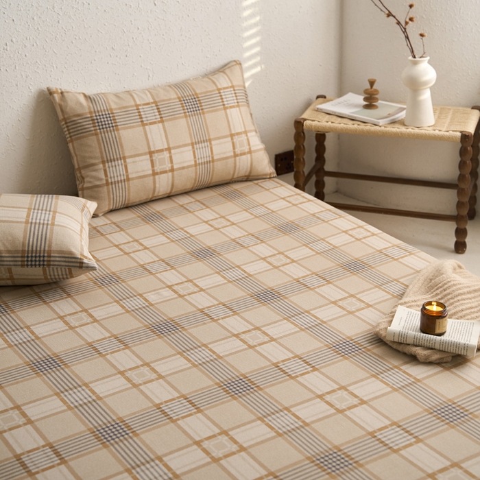 91家纺网 家纺一手货源 找家纺 小懒猪 2024新品全棉纯棉老粗布单品床笠 米格